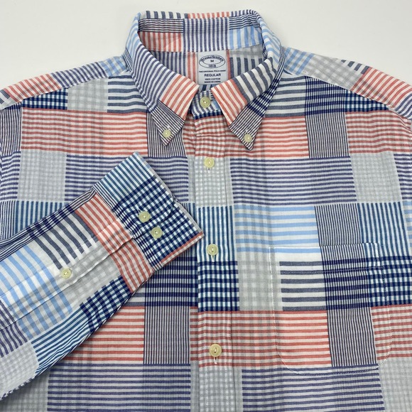 Brooks Brothers Medium Multicolor Patchwork‎ Long Sleeve Button Up Shirt
